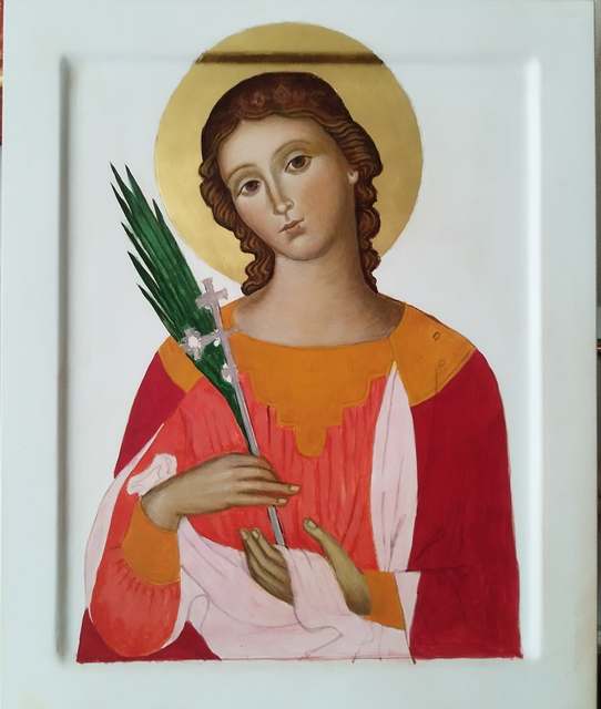 Święta Zuzanna — w trakcie malowania